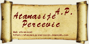 Atanasije Perčević vizit kartica